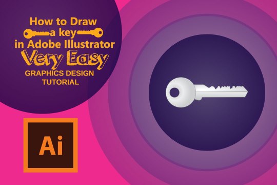 How to draw a key in adobe illustrator (Very Easy Graphics design Tutorial)