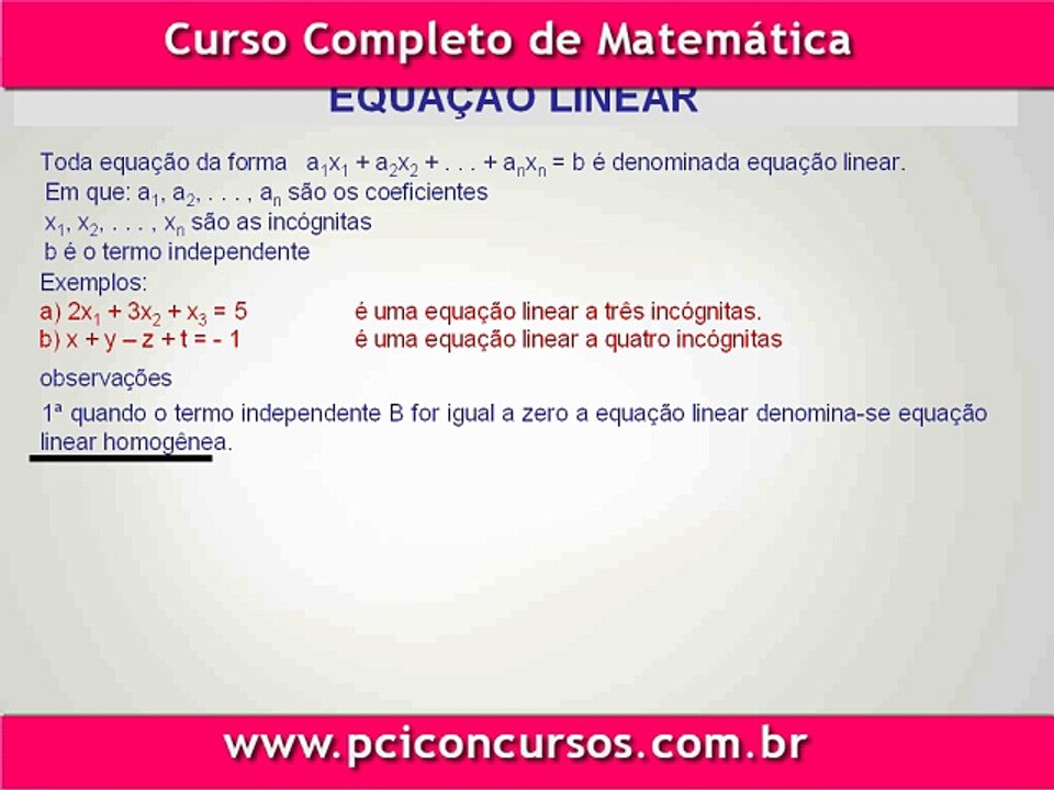 Sistema Linear Introdução