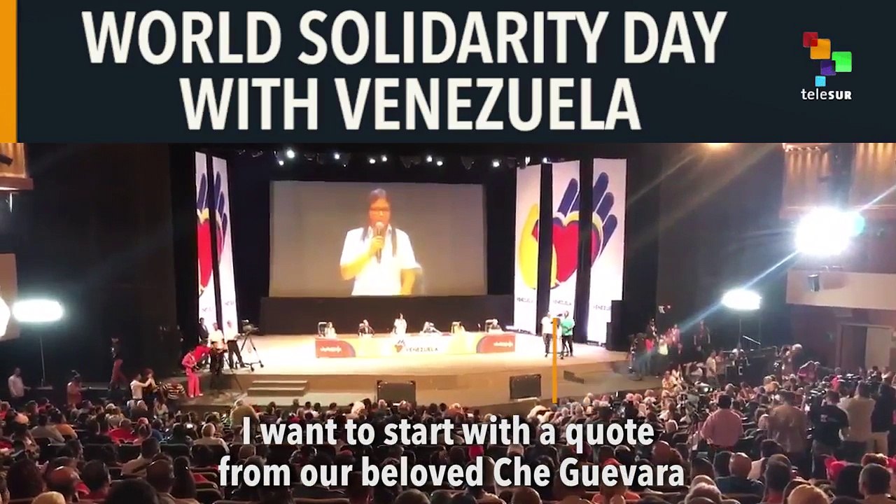 Delcy Rodriguez During the Opening of World Solidarity Day With Venezuela