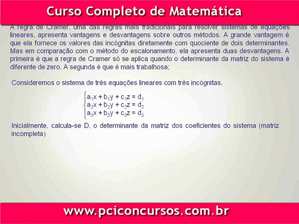 Sistema Linear Classificação
