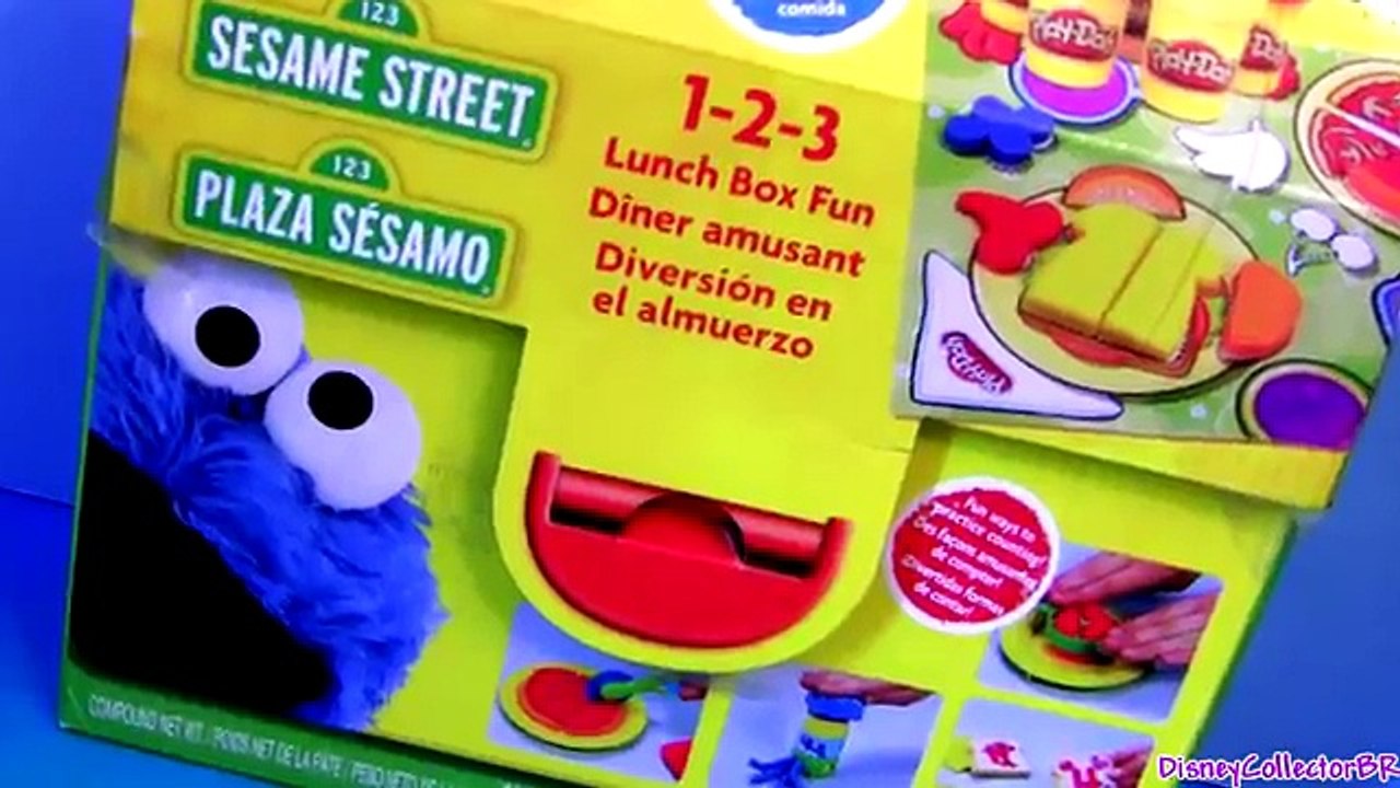 Play Doh Chef Cookie Monster Eats Pizza Lunch Box 123 Mold n Go Speedway Playdough Mater Cars Pixar