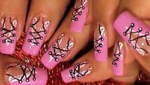 Pretty In Pink Lace Trim Corset Nail Art Design Tutorial