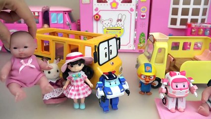 baby doll pink car and house pororo toys play