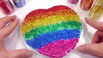 Glitter Slime Combine Water Clay Heart DIY Learn Colors & Play Doh Surprise Eggs Toys
