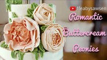 Beau gâteau une fleur Comment pivoines pivoine se leva ébouriffé Couronne Bouquets 3/5 buttercream t