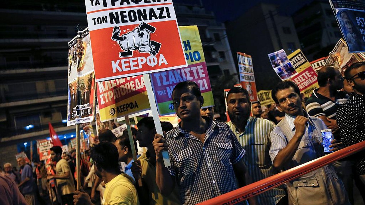 Manifestação em Atenas assinala quarto aniversá...