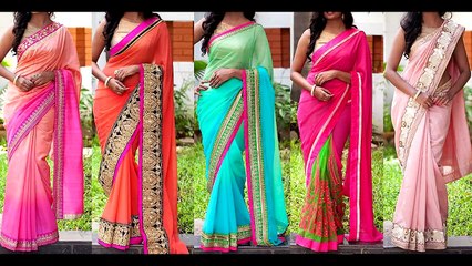 Border Attached Designer Sarees In Classy Color Combinations