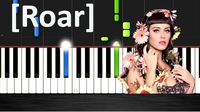 Katy Perry - Roar Piano Cover with Lyrics Synthesia Music Lesson - YouTube