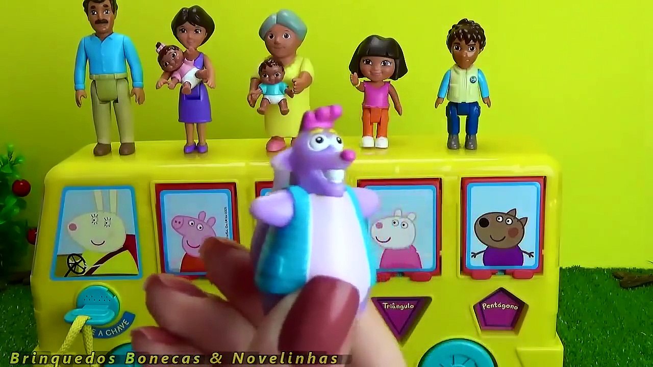 Família Dora Aventureira Surpresas Ônibus de Atividades Peppa Pig Dora the Explorer Pop-Ups Surprise