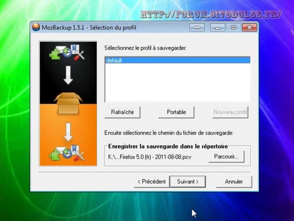 Comment sauvegarder mon profil firefox