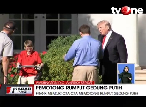 Bocah 11 Tahun Jadi Pemotong Rumput Gedung Putih