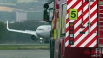 Hard & Loud Emergency Landing by American Airlines Boeing 767-300ER at Glasgow Airport