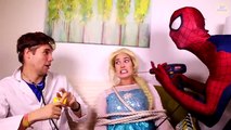 Frozen Elsa & Anna PINK HAIR PRANK! w/ Spiderman Joker Maleficent Baby Gum Spidergirl Supe