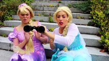 Frozen Elsa, Rapunzel & Ariel Get RAINBOW LIPS! w/ Spiderman Pink Spidergirl Hulk! Superhe