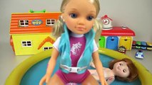 Baby Doll dolphin swim and Ambulance car Nancy rescue Pororo sand toys