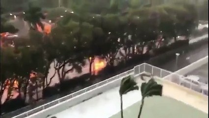 FURACÃO IRMA  Momento Exato do FURACÃO IRMA CHEGANDO EM MIAMI  FLORIDA  ASSUSTADOR