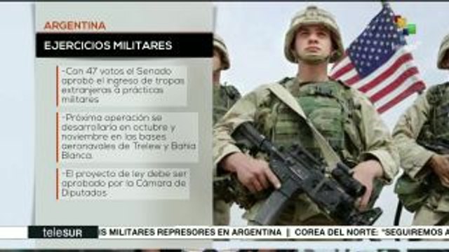 Argentina aprueba participación de tropas de EE.UU. en su territorio