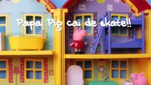 Peppa Pig George com medo de andar de skate - Peppa Portugues DisneyKids Brasil