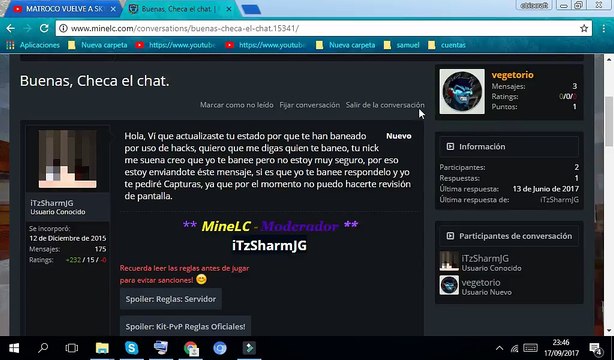 por que estoy banedo en el server otra vez permanente