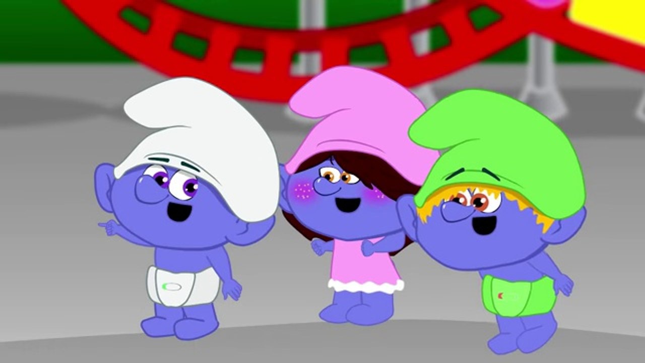 Smurfs Family! Baby Bodybuilder in Amusement Park! Funny Story New Ep Cartoon for Kids