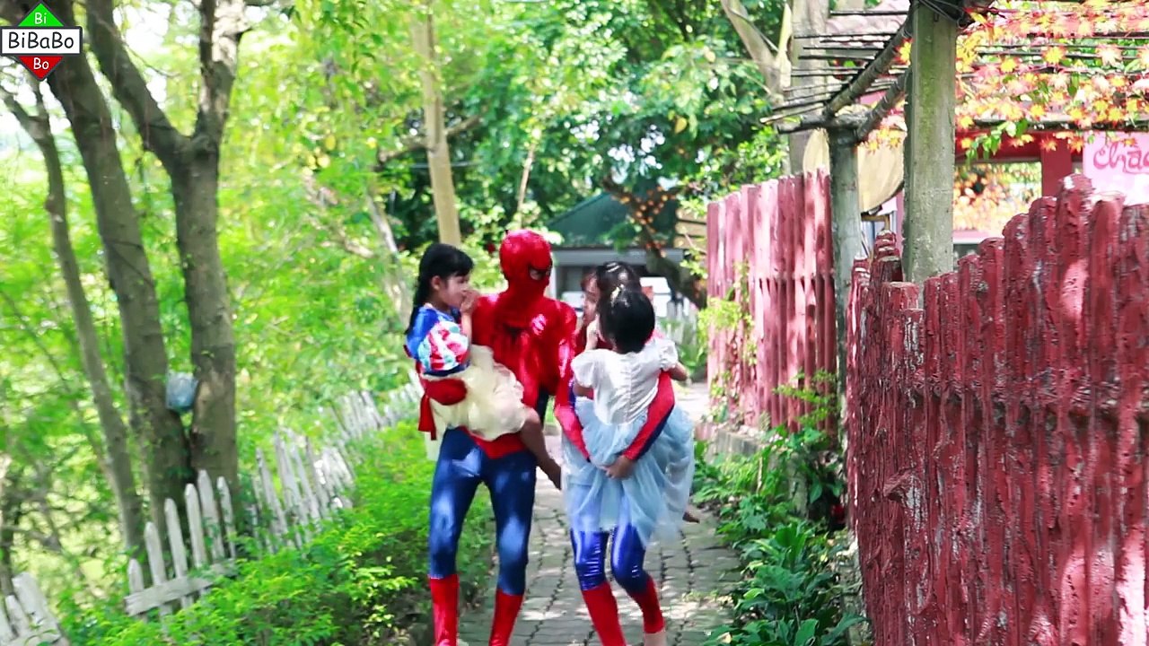 Police Girl vs Spiderman and Frozen elsa Joker Maleficent Gun Superhero fun