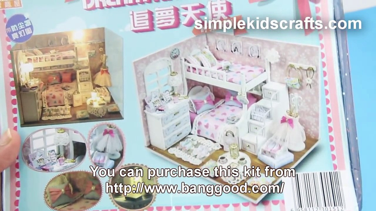 DIY | Miniature Dollhouse Bedroom Angel Dream Preview - simplekidscrafts