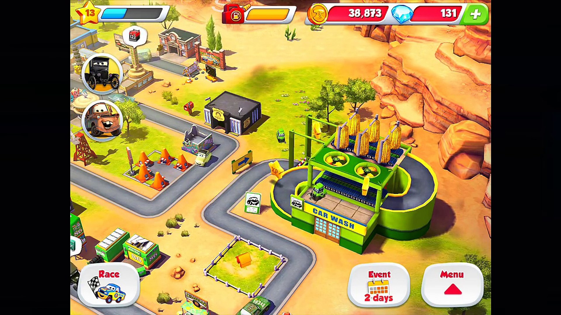 Liugi At Dinoco Lizzie Meets The Car Wash Cars Fast As Lightning Video Dailymotion