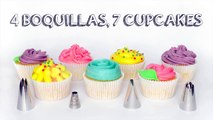 7 maneras de decorar cupcakes, con 4 boquillas