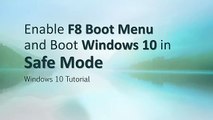 Enable F8 Boot Menu in Windows 10 / Windows 8.1 / 8