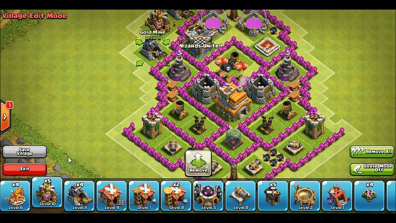 Clash of Clans - TH7 Hybrid Base +Defense Clip, Anti Hog Archer Healer Giants. Perfect Traps & Bombs