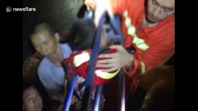 Firefighters rescue boy with head stuck in railings in China