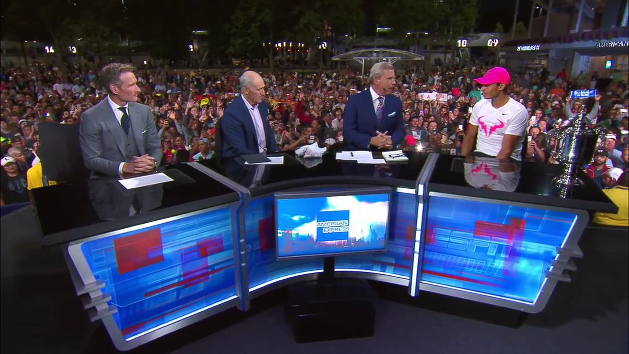Rafael Nadal at the ESPN studio after his victory at USO 2017