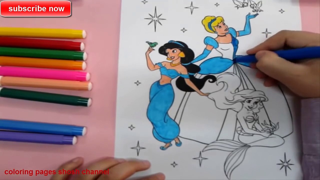 disney princess coloring pages : How to color ariel jasmine cinderella coloring pages , colouring in