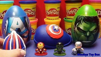 GIANT Captain America Play Doh Surprise Egg Civil War Winter Soldier Marvel Opening