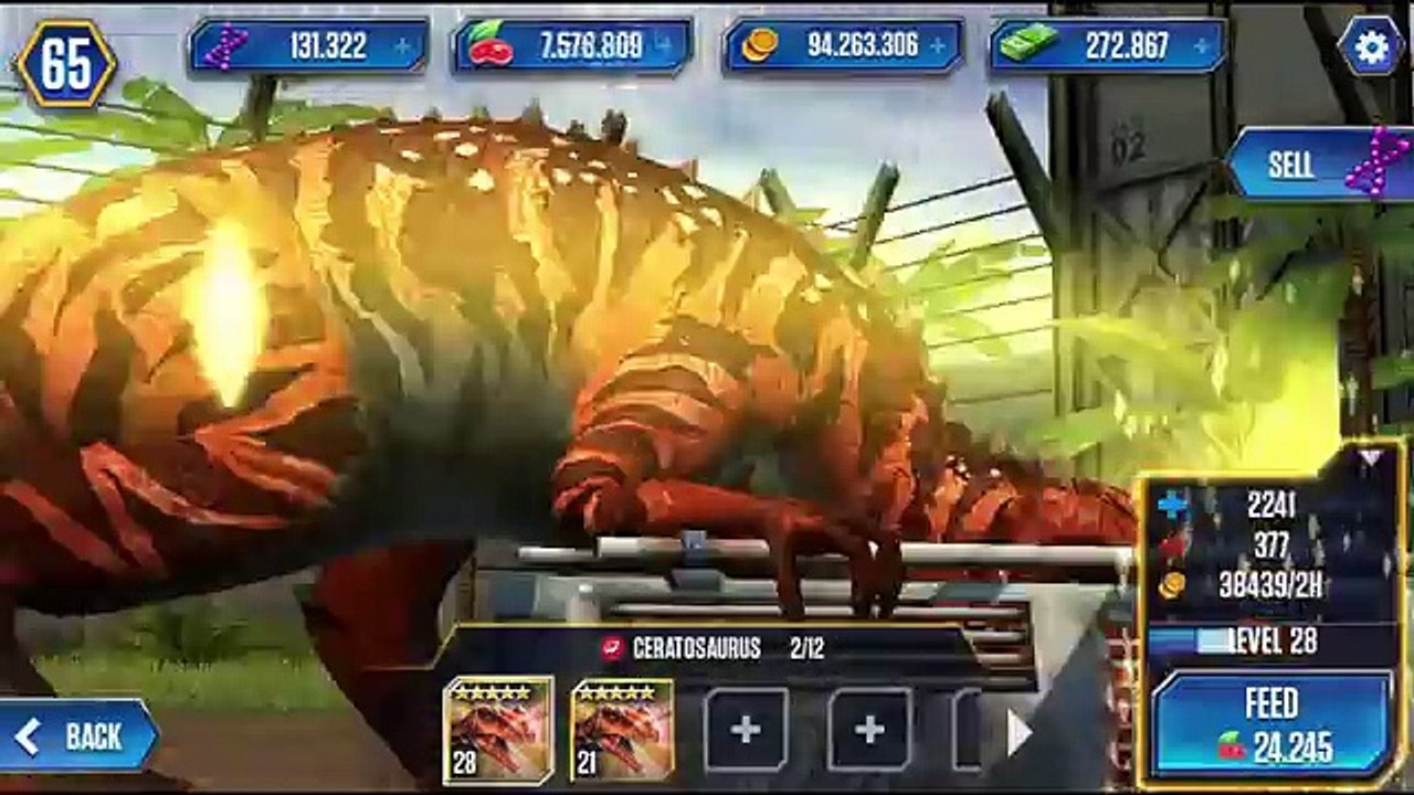 Ceratosaur lvl 40 vs Indominus Rex lvl 40