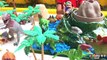 DINOSAURS IN ERUPTING VOLCANO - Animal Planet Big Tub of Dinosaur toys for kids Trex Island