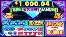   NEW Triple Double Diamond slot machine, Live Play & Nice Bonus