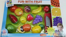 Learn Names of Fruits and Vegetables with Toy Velcro Cutting Fruits and Vegetables ESL