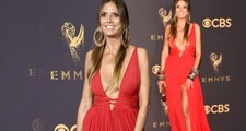 Emmy Ödül Töreni'ne Heidi Klum'un Derin Göğüs ve Bacak Dekolteli Kıyafeti Damga Vurdu