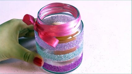4 MANERAS FÁCILES PARA DECORAR FRASCOS DE VIDRIO ♥ ❤!
