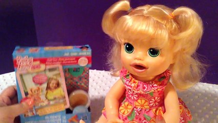 Baby Alive Snackin Sara Doll Snack Pack Treat Time Unboxing and Feeding