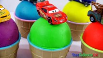 Play-Doh Disney Cars Ice Cream Finger Family Nursey Rhymes Fun Playdough Learn Colors for Childrens