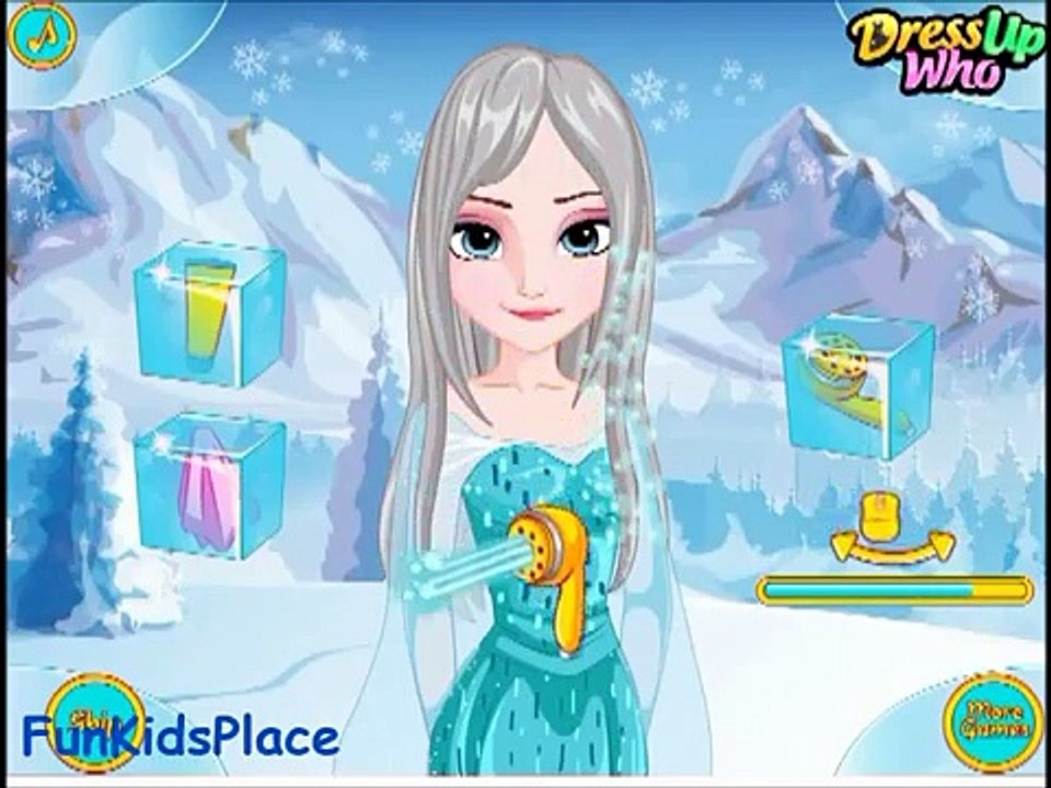 Tresses chaîne plume gelé Jeu des jeux en ligne en présentant Elsa jeux vidéo-jeux-filles