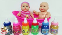 Baby Bottle Slime Tub Party Combine Learn Colors Babies You & Me Baby Doll Playset Mes Jolis bebes