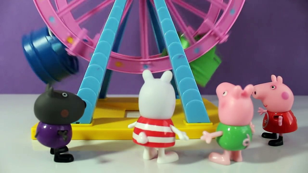 Pig George da Familia Peppa Pig Fica com medo da Roda Gigante