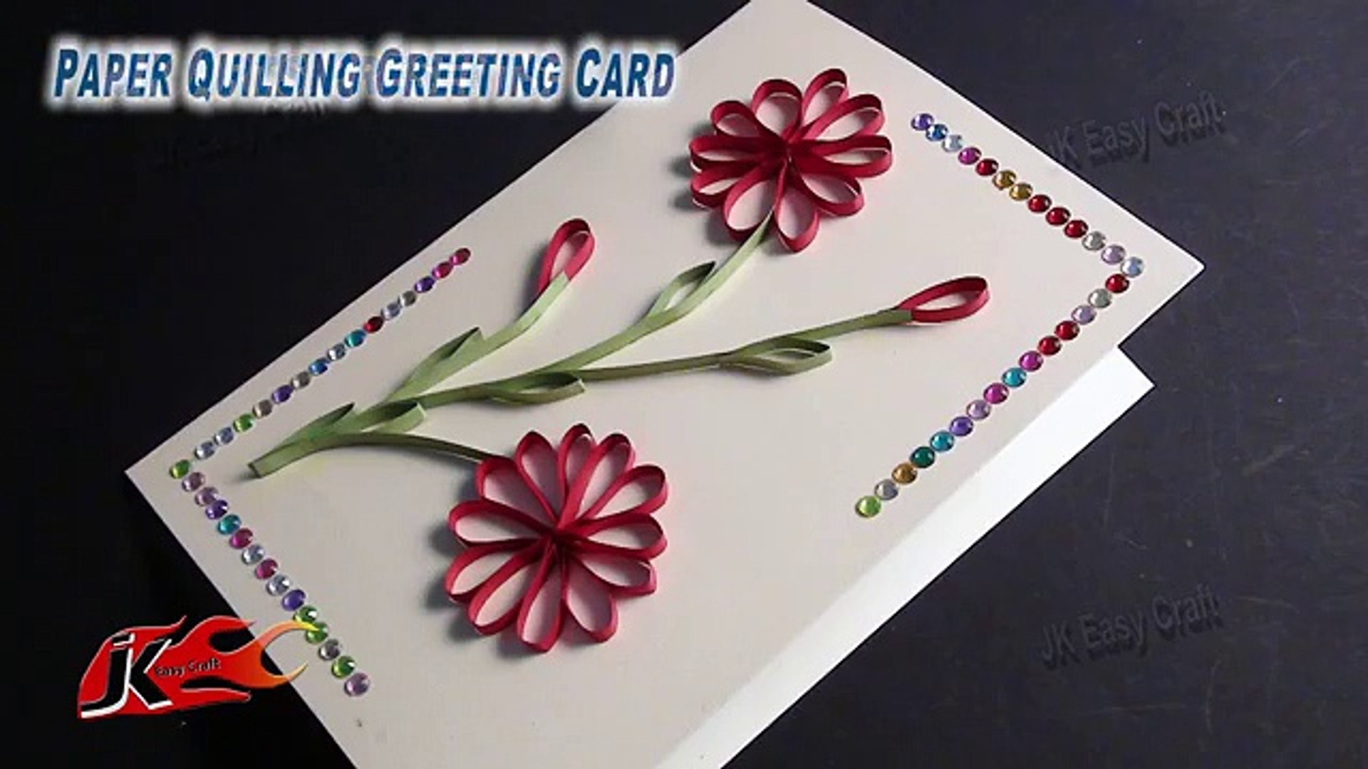 DIY Easy Paper Quilling Greeting Card without Tool | How to make | JK Easy  Craft 050 - video Dailymotion