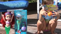 Disney Princess Ariel The Little Mermaid Fun at The Pool | Kids Playing with Mermaids Swimming Toys