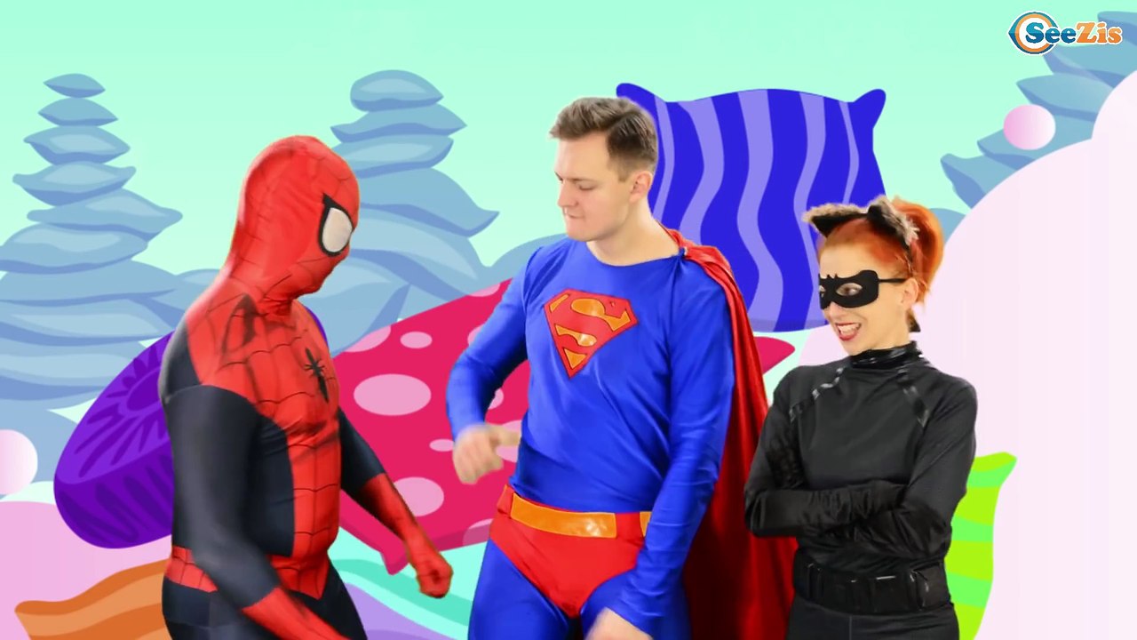 Ten In The Bed song with Funny Superheroes | Nursery Rhymes for kids