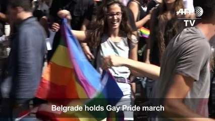 Serbia's gay PM joins Belgrade Pride march