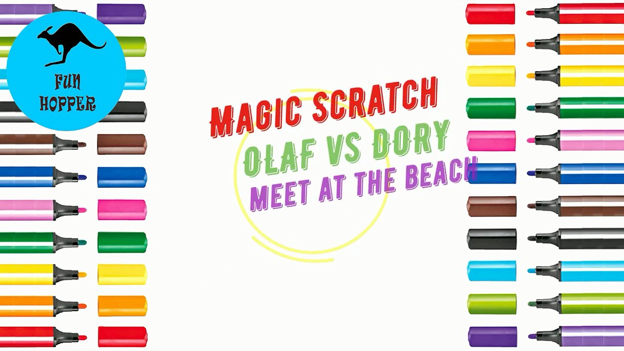 Crazy Color Swap Olaf and Dory at the Beach Magic Scratch Frozen Finding Dory How to Draw